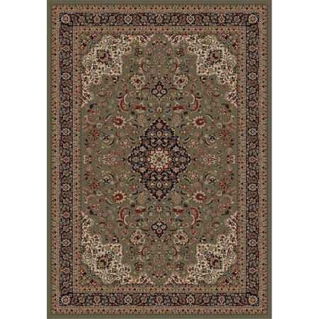 CONCORD GLOBAL 6 ft. 7 in. x 9 ft. 6 in. Persian Classics Medallion Kashan - Green 20856